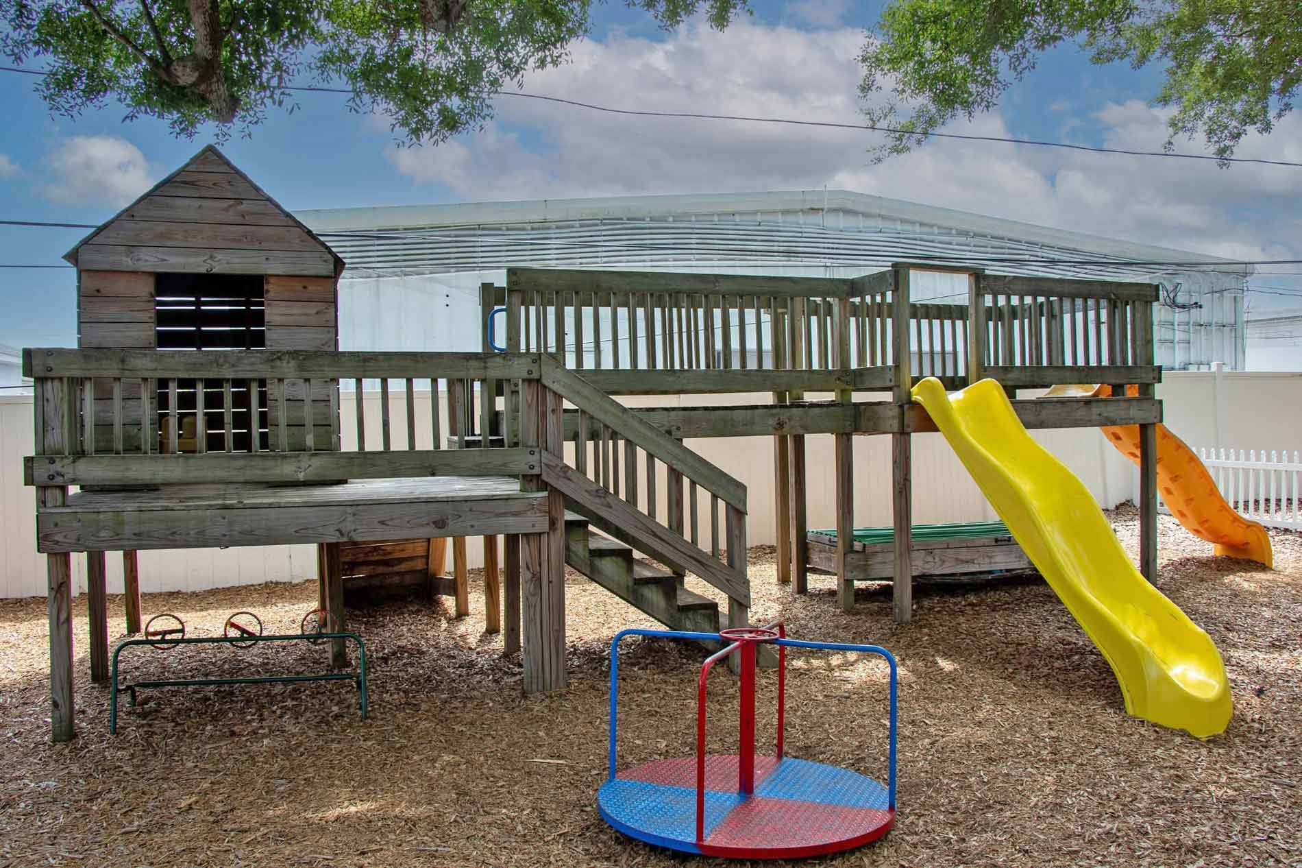 Children's playground with slides at A Child's Choice preschool